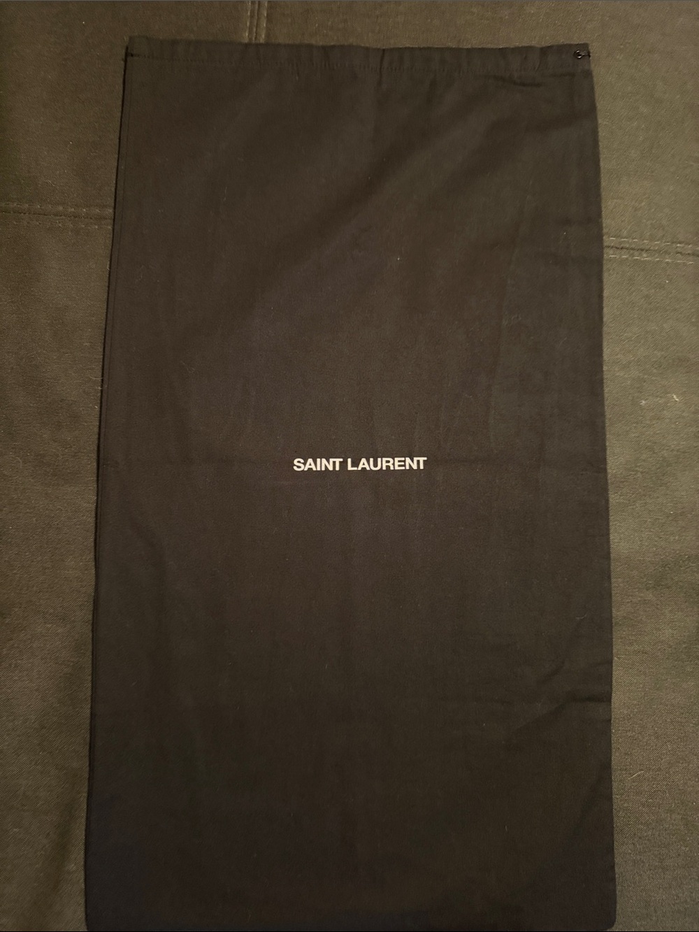 Saint Laurent Black Drawstring Dust Bag with White Logo